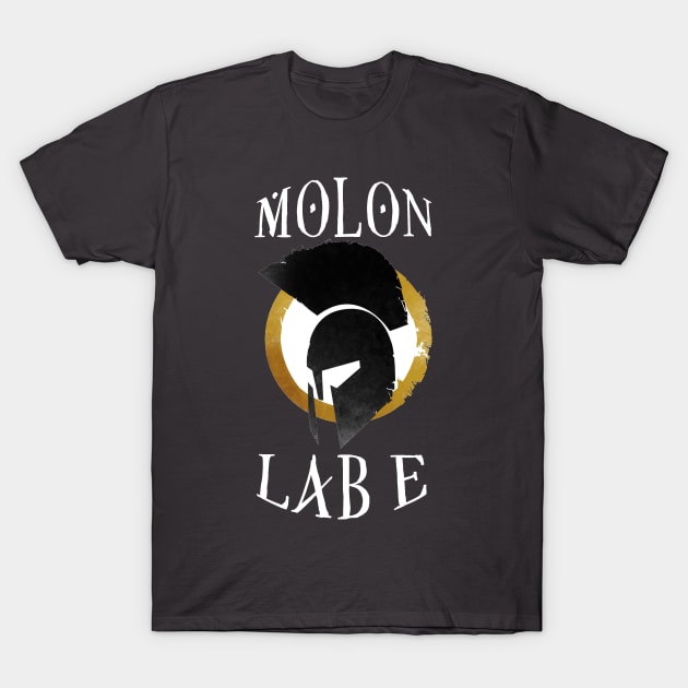 Molon Labe White Logo T-Shirt by Mopholo